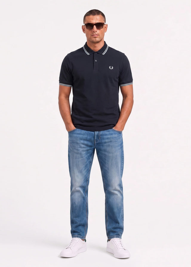 Fred Perry Poloshirts Twin tipped polo - navy ecru silver blue