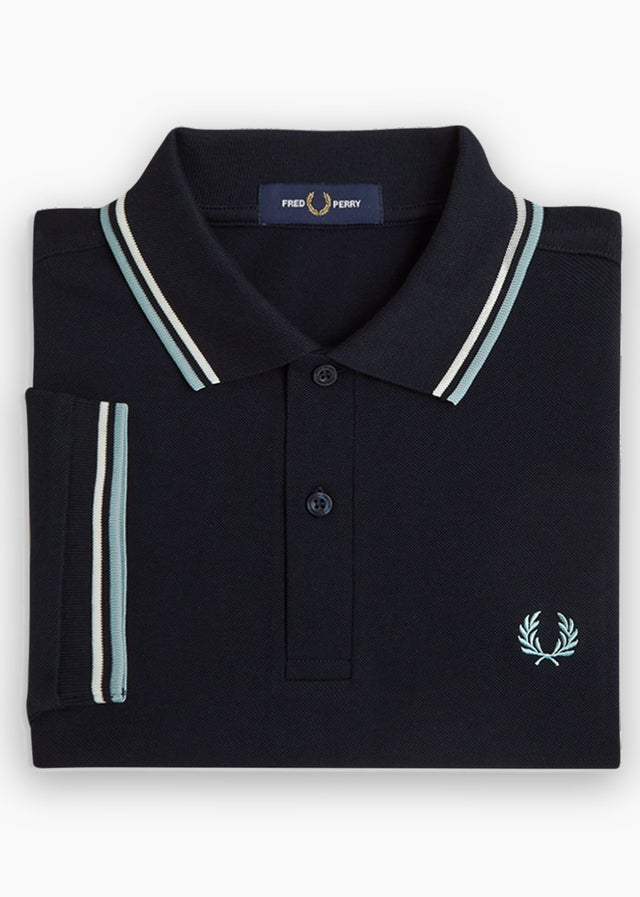 Fred Perry Poloshirts Twin tipped polo - navy ecru silver blue