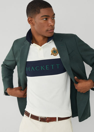 Hackett London Polo's  Heritage panel polo - white