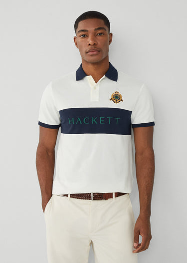 Hackett London Polo's  Heritage panel polo - white