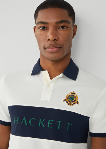 Hackett London Polo's  Heritage panel polo - white