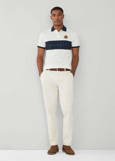 Hackett London Polo's  Heritage panel polo - white