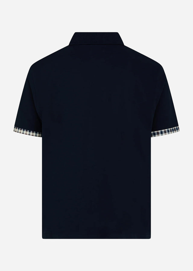 Aquascutum Poloshirts Cc stretch piqué sleeve polo - navy