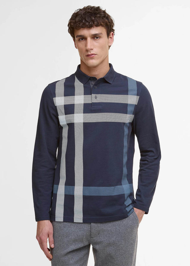 Barbour Langarm Polos Blaine tailored ls polo shirt - navy