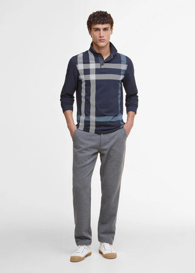 Barbour Langarm Polos Blaine tailored ls polo shirt - navy