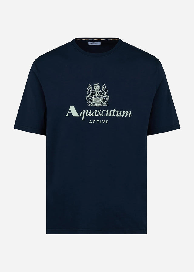 Aquascutum T-Shirts Big logo t-shirt - navy