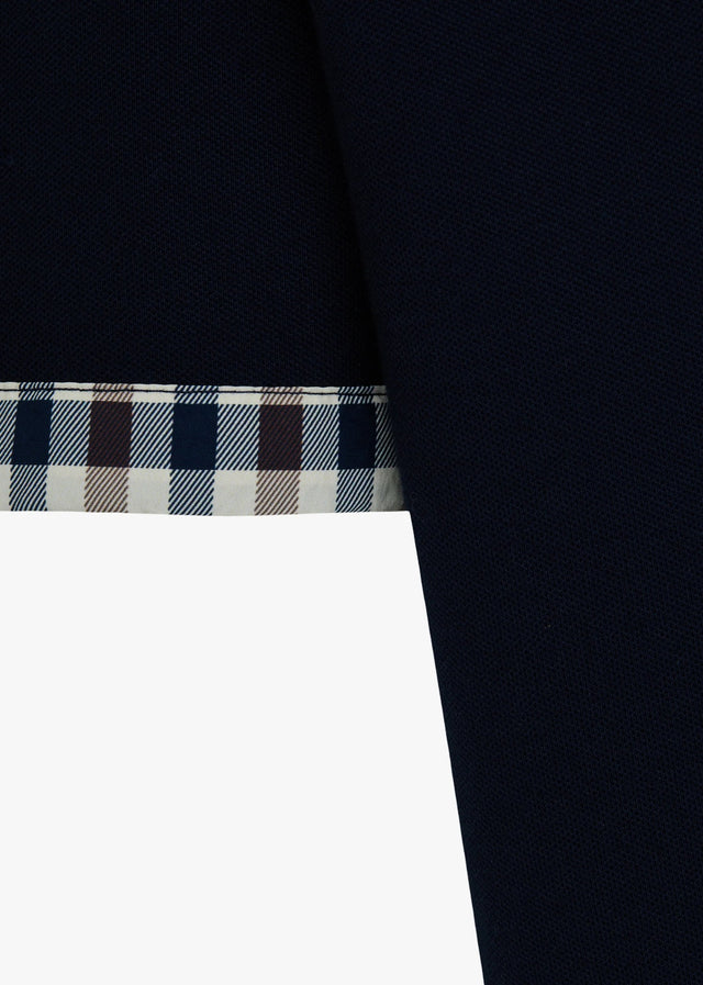 Aquascutum Poloshirts Cc stretch piqué sleeve polo - navy