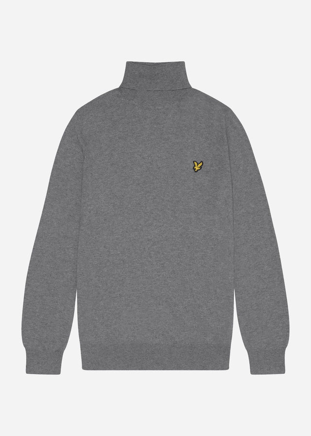Lyle & Scott Pullover Cotton merino turtleneck jumper - mid grey marl