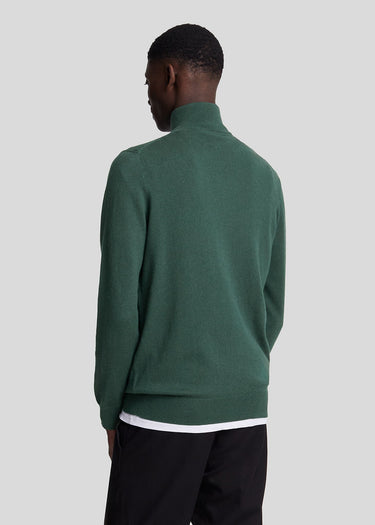 Lyle & Scott Truien Cotton merino quarter zip jumper - argyle teal