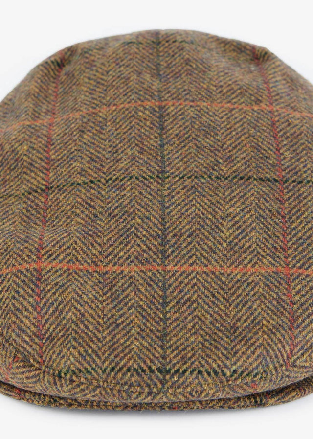 Barbour Caps Wilkin flat cap - olive orange red