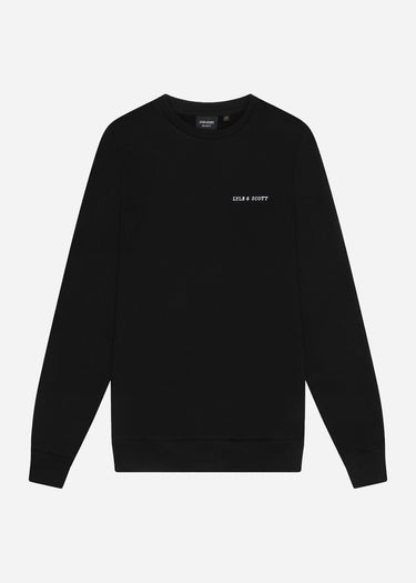 Lyle & Scott Truien  Embroidered crew neck sweatshirt - jet black white
