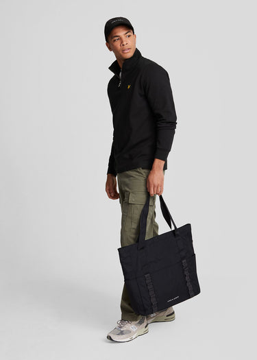 Lyle & Scott Truien Interlock quarter zip - jet black