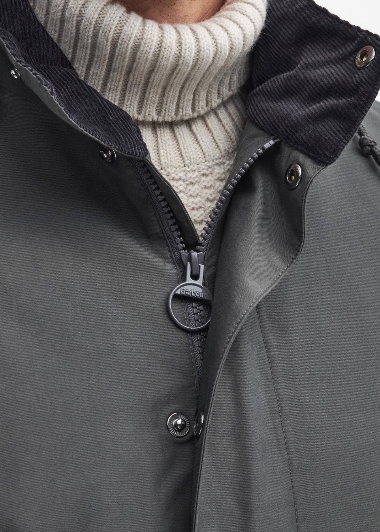 Barbour Jassen Chelsea waterproof mac - charcoal blue granite tartan