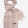 Lyle & Scott Sjaals Check lambswool scarf - light mist heritage taupe