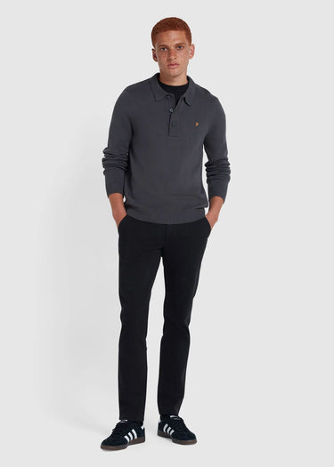 Farah Truien Sweater hamlet knit ls polo - charcoal