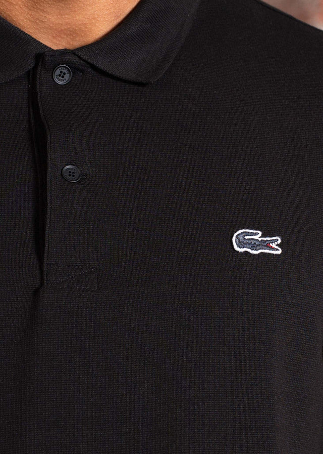Lacoste Poloshirts Short sleeved ribbec collar polo shirt - black