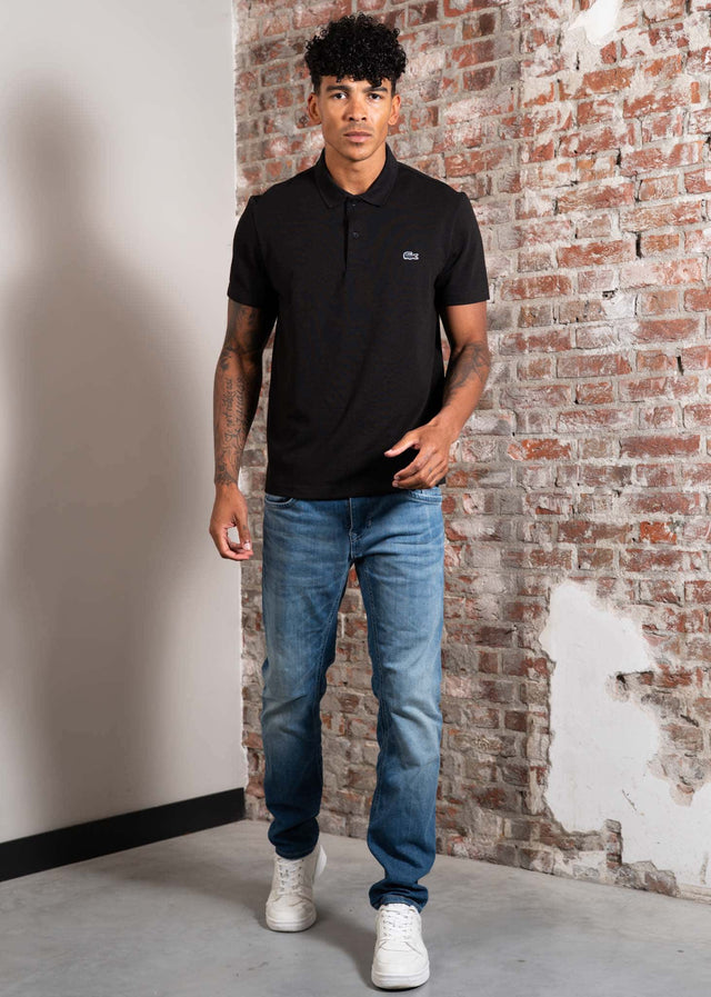 Lacoste Poloshirts Short sleeved ribbec collar polo shirt - black