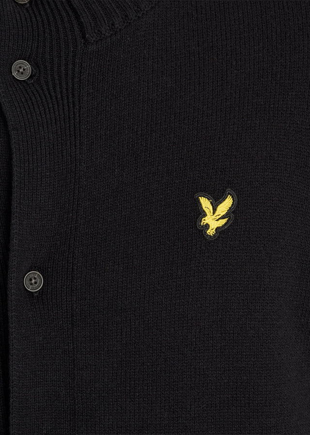 Lyle & Scott Sweatjacken Rib insert button through jumper - jet black
