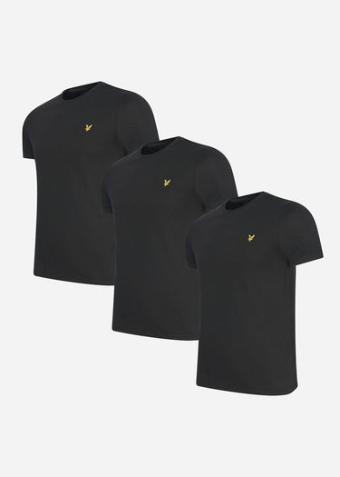 Lyle & Scott T-shirts Plain t-shirt - jet black 3 pack
