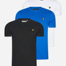 Lyle & Scott T-shirts 3 pack t-shirt - jet black - bright blue - white