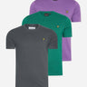 Lyle & Scott T-shirts 3 pack t-shirt - Gunmetal - Court Green - Card Purple