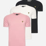 Lyle & Scott T-shirts 3 pack t-shirt - jet black - palm pink - chalk