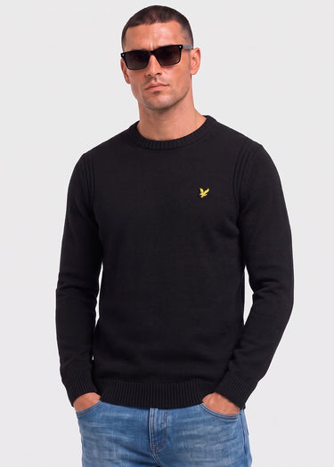 Lyle & Scott Truien Rib insert crew neck jumper - jet black