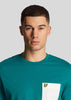 Lyle & Scott T-shirts Contrast pocket t-shirt - court green white