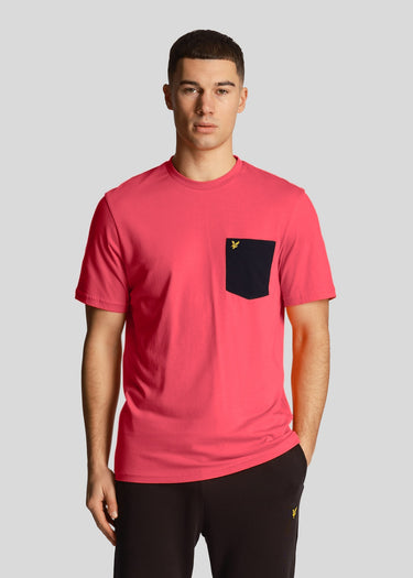 Lyle & Scott T-shirts Contrast pocket t-shirt - electric pink dark navy