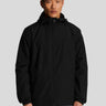 Lyle & Scott Jassen Tonal eagle zip through hooded jacket - jet black