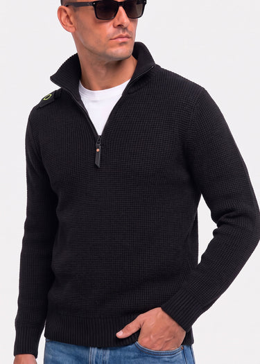 MA.Strum Truien Sarl quarter zip sweater - black
