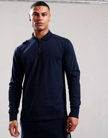 MA.Strum Polo's Ls jersey zip polo - ink navy