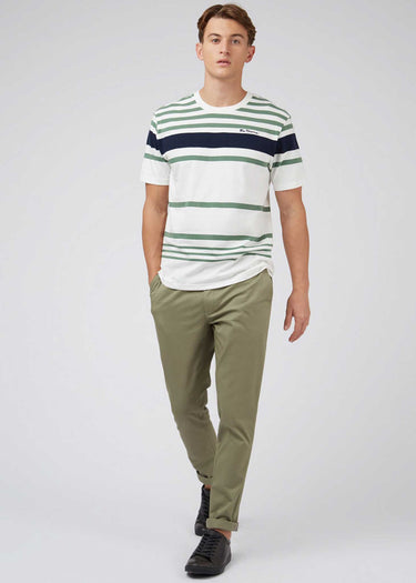 Ben Sherman T-shirts Engineered stripe tee - snow white