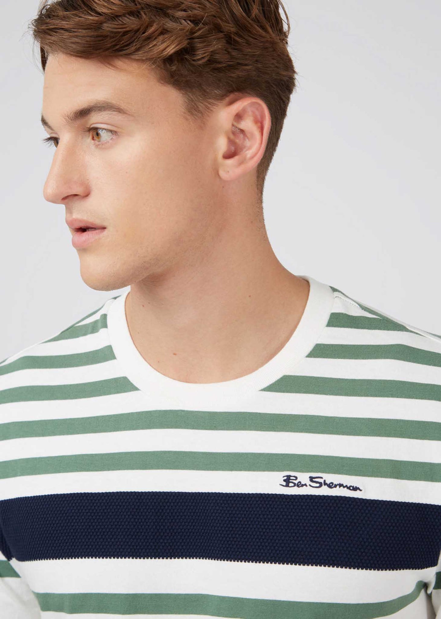 Ben Sherman T-shirts Engineered stripe tee - snow white