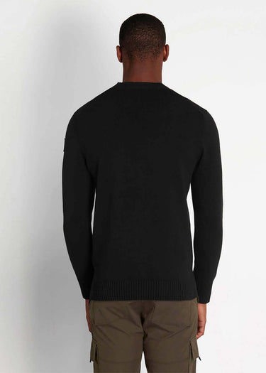 Lyle & Scott Truien Shoulder detail crew neck knit jumper - jet black