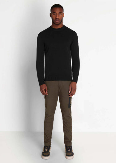Lyle & Scott Truien Shoulder detail crew neck knit jumper - jet black