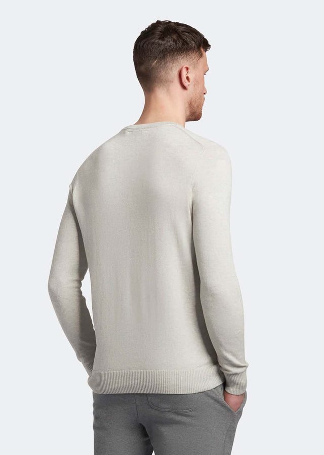 Lyle & Scott Pullover Merino crew jumper - light grey marl