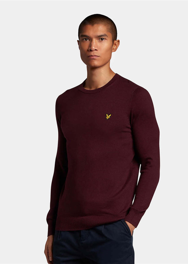 Lyle & Scott Pullover Merino Crew Jumper - burgundy