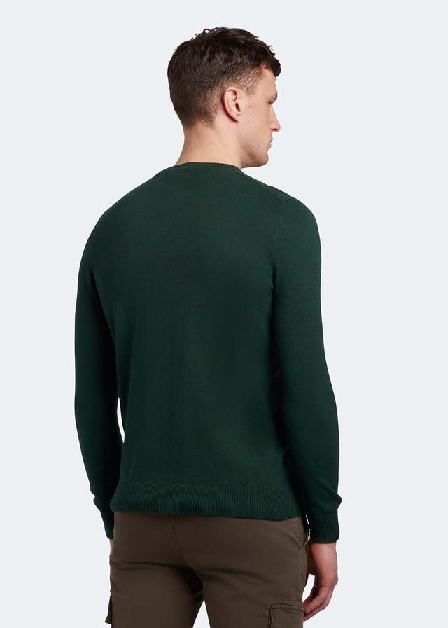 Lyle & Scott Pullover Cotton merino crew jumper - dark green