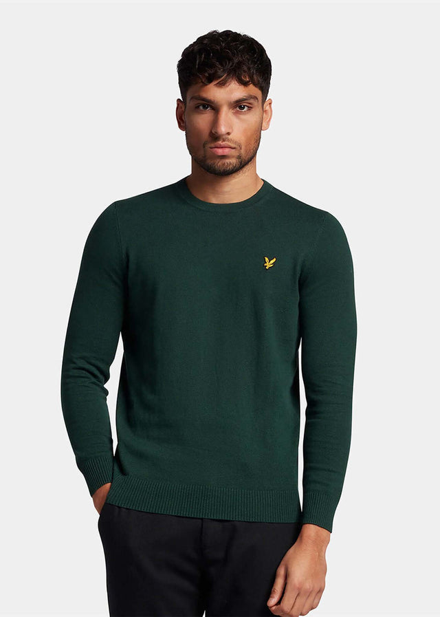 Lyle & Scott Pullover Cotton merino crew jumper - dark green