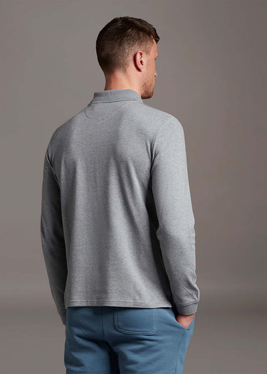 Lyle & Scott Longsleeve Polo's LS polo shirt - mid grey marl