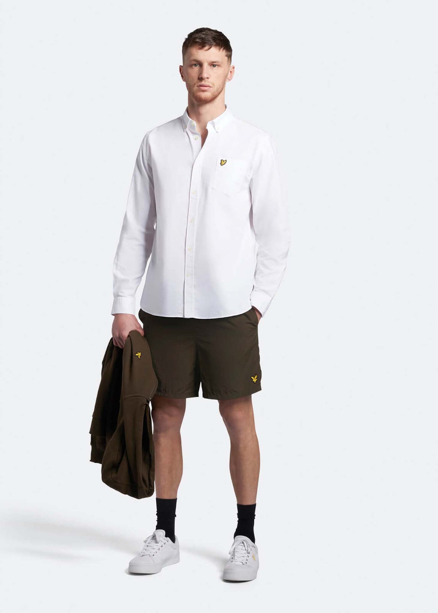 Lyle & Scott Overhemden Light weight oxford shirt - white