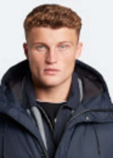 Lyle & Scott Jassen Long line internal padded jacket - dark navy