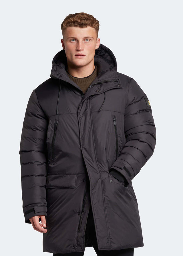 Lyle & Scott Jacken Long line internal padded jacket - jet black