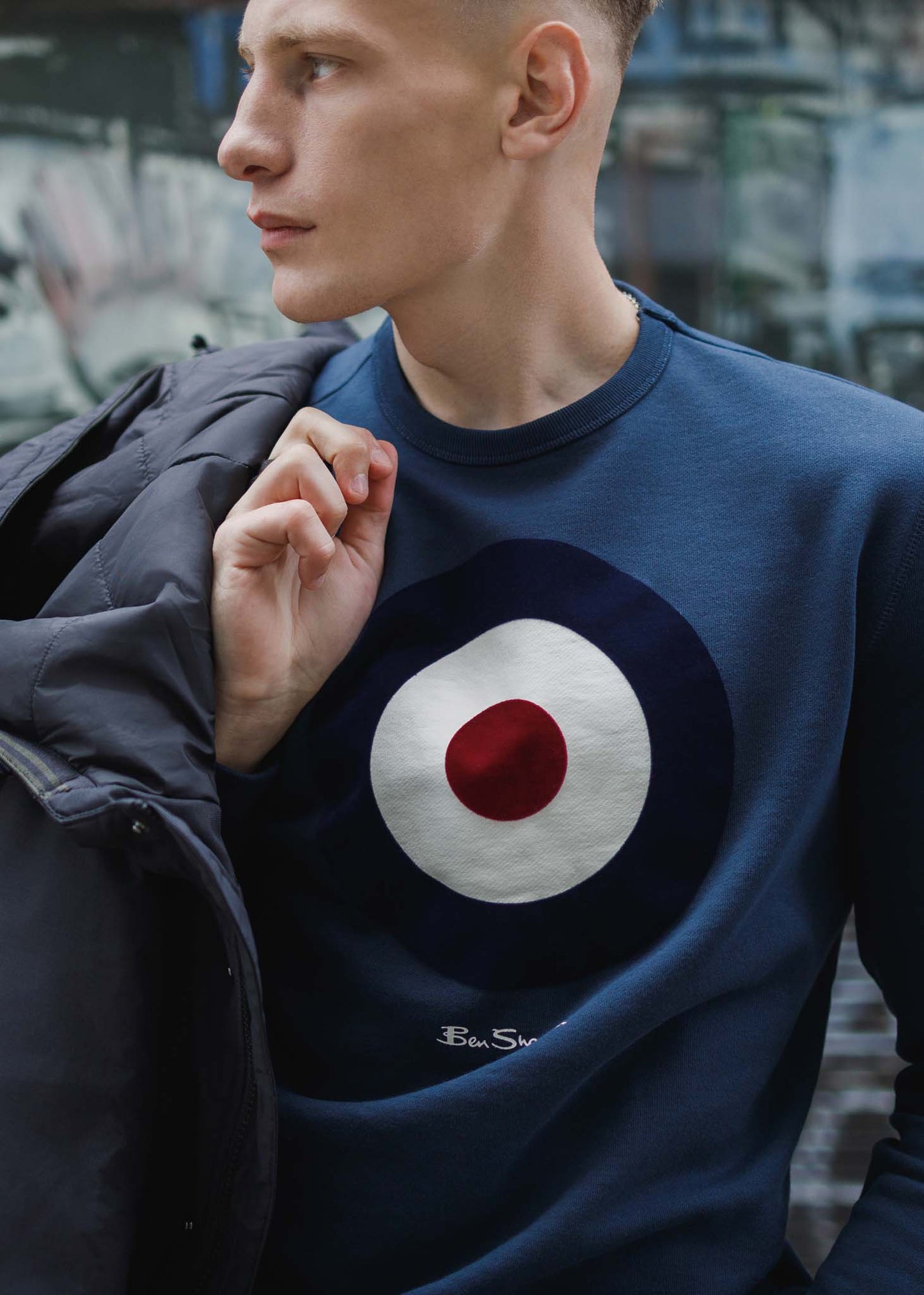 Ben Sherman Truien Signature target sweat - dark navy