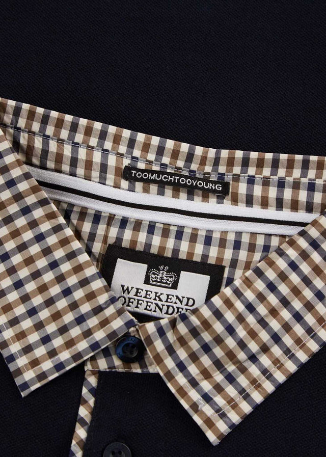 Weekend Offender Langarm Polos Tavarez - navy
