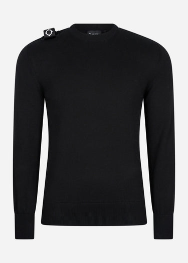 MA.Strum Truien  Crew neck knit - jet black