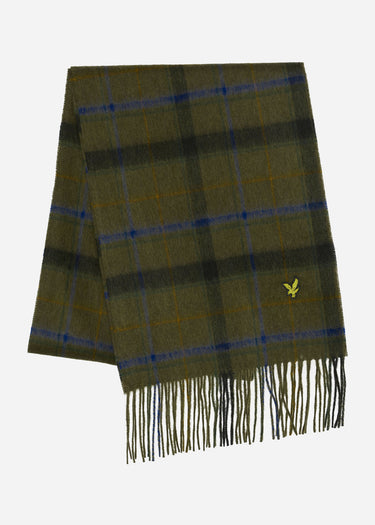 Lyle & Scott Sjaals Tartan lambswool scarf - slate blue