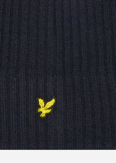 Lyle & Scott Mutsen  Knitted ribbed beanie - dark navy