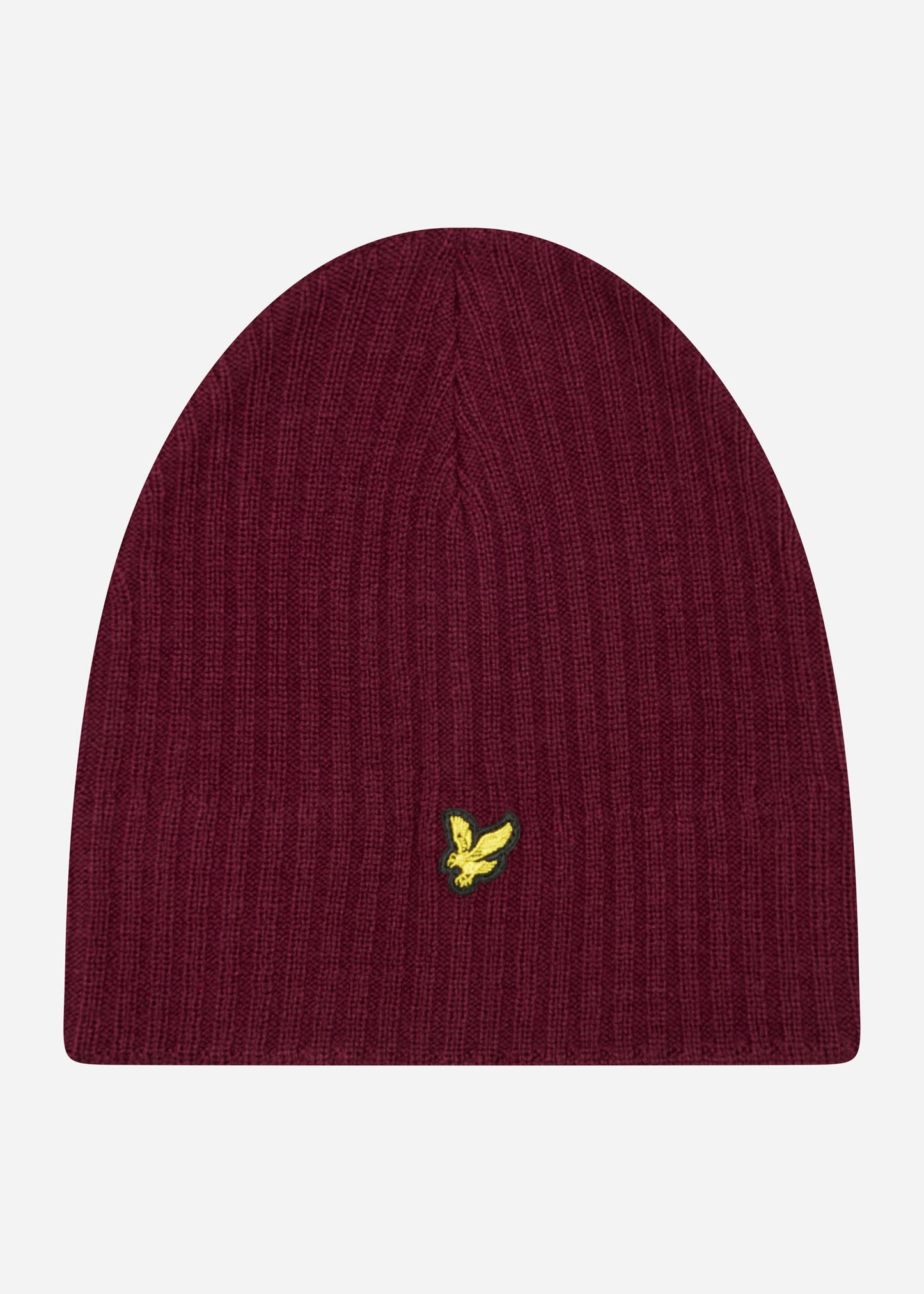 Lyle & Scott Mutsen Knitted ribbed beanie - burgundy